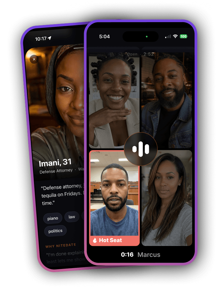 NiteDate live and replay experience in the mobile app